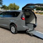 Grey Chrysler Pacifica with Driverge Rear Entry Manual Fold Out conversion