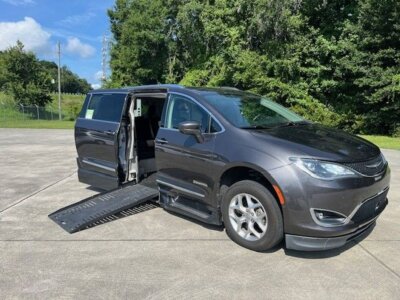 Grey Chrysler Pacifica with BraunAbility Side Entry Automatic Fold Out conversion