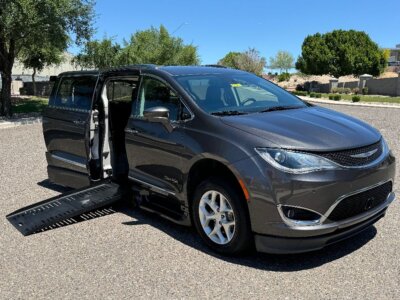 Grey Chrysler Pacifica with BraunAbility Side Entry Automatic Fold Out conversion
