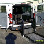 White Ford Transit with Other Rear Entry Automatic Fold Out conversion