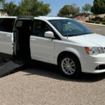 White Dodge Grand Caravan with Vantage Mobility Side Entry Automatic Fold Out conversion