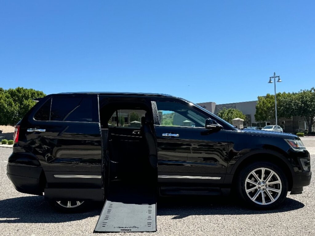 Black Ford Explorer with BraunAbility Side Entry Automatic In Floor conversion