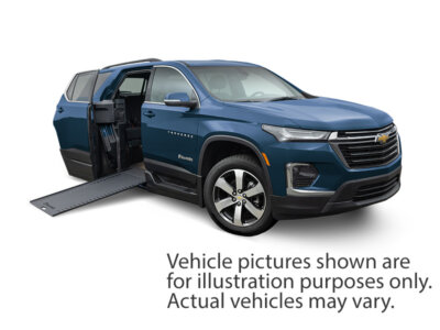 Black Chevrolet Traverse with BraunAbility Side Entry Automatic In Floor conversion