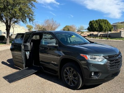 Grey Chevrolet Traverse with BraunAbility Side Entry Automatic In Floor conversion