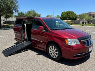 Red Chrysler Town and Country with Eldorado Side Entry Automatic In Floor conversion