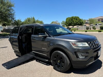 Grey Ford Explorer with BraunAbility Side Entry Automatic In Floor conversion