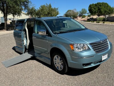 Blue Chrysler Town and Country with Vantage Mobility Side Entry Automatic In Floor conversion