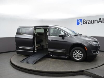 Grey Chrysler Pacifica with BraunAbility Side Entry Automatic Fold Out conversion