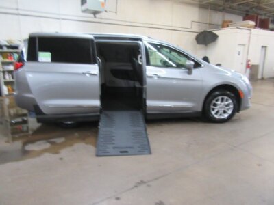 Silver Chrysler Pacifica with BraunAbility Side Entry Manual Fold Out conversion