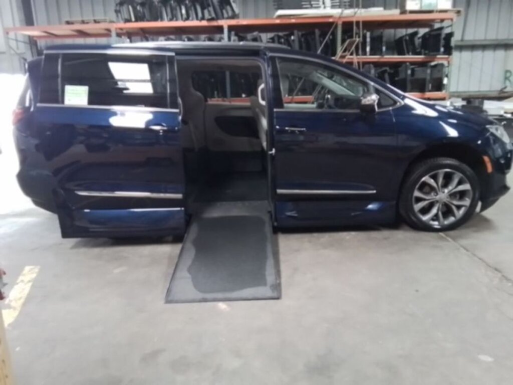 Blue Chrysler Pacifica with Vantage Mobility Side Entry Automatic In Floor conversion