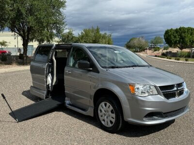 Silver Dodge Grand Caravan with Vantage Mobility Side Entry Manual In Floor conversion