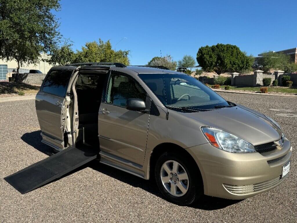 Beige Toyota Sienna with BraunAbility Side Entry Automatic Fold Out conversion