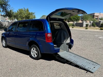 Blue Dodge Grand Caravan with Other Rear Entry Manual Fold Out conversion