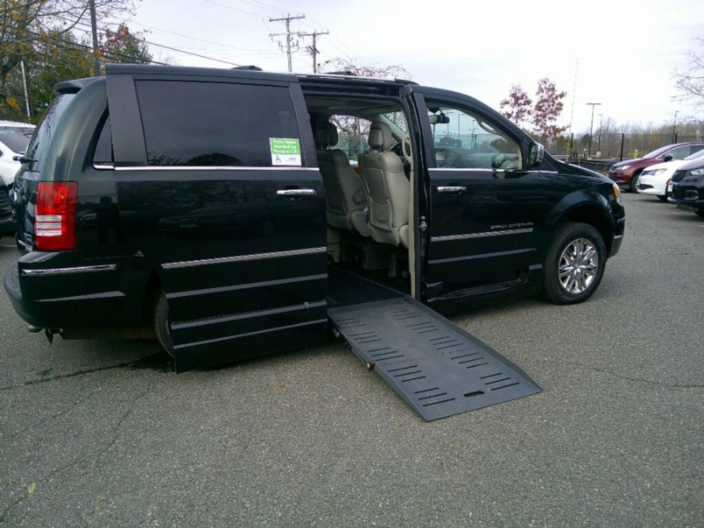 Black Chrysler Town and Country with BraunAbility Side Entry Automatic Fold Out conversion