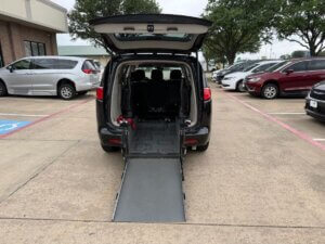 Black Chrysler Voyager with Driverge Rear Entry Manual Fold Out conversion