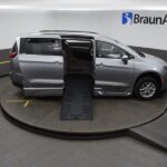Silver Chrysler Pacifica with BraunAbility Side Entry Automatic Fold Out conversion