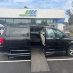 Black Dodge Grand Caravan with Vantage Mobility Side Entry Automatic In Floor conversion