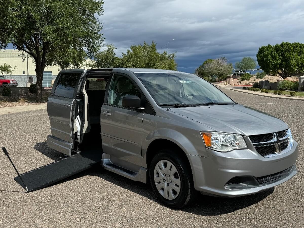 Silver Dodge Grand Caravan with Vantage Mobility Side Entry Manual In Floor conversion
