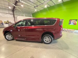 Red Chrysler Voyager with Vantage Mobility Side Entry Automatic Fold Out conversion