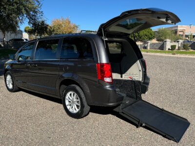 Grey Dodge Grand Caravan with ATS Rear Entry Manual Fold Out conversion