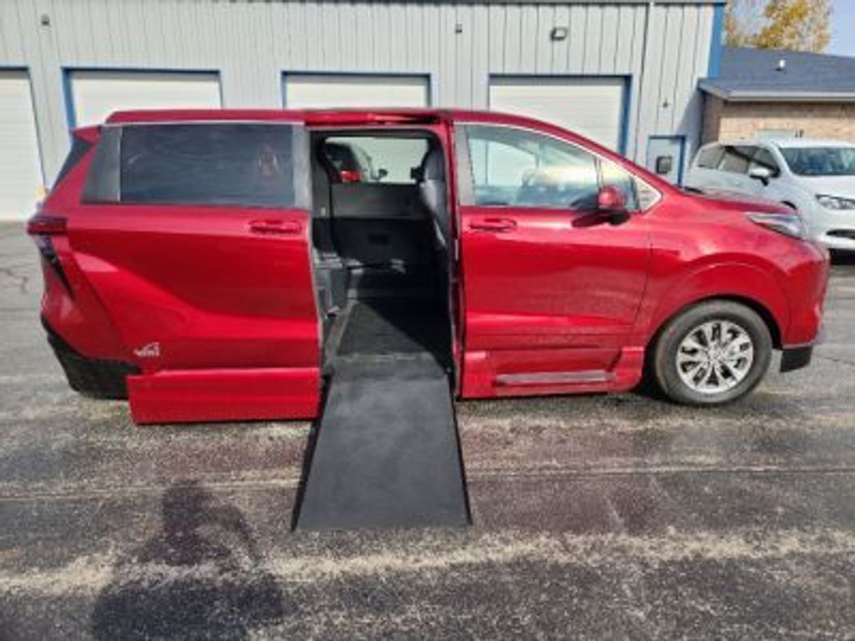 Red Toyota Sienna with Vantage Mobility Side Entry Automatic In Floor conversion