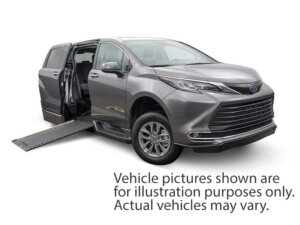 Red Toyota Sienna with BraunAbility Side Entry Automatic Fold Out conversion