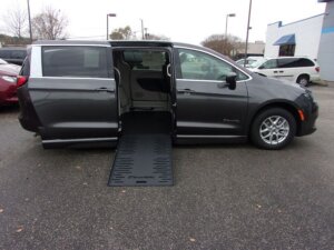 Grey Chrysler Voyager with BraunAbility Side Entry Automatic Fold Out conversion