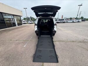 White Toyota Sienna with Vantage Mobility Rear Entry Manual Fold Out conversion