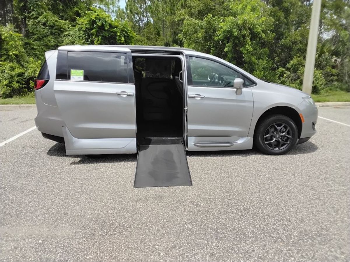 Silver Chrysler Pacifica with Vantage Mobility Side Entry Automatic In Floor conversion