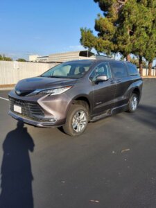 Grey Toyota Sienna with BraunAbility Side Entry Automatic Fold Out conversion