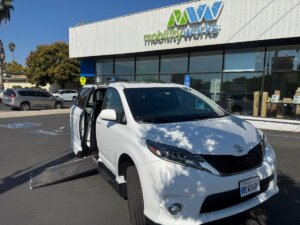 White Toyota Sienna with Vantage Mobility Side Entry Automatic In Floor conversion