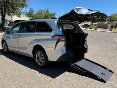 Silver Toyota Sienna with Other Rear Entry Manual Fold Out conversion