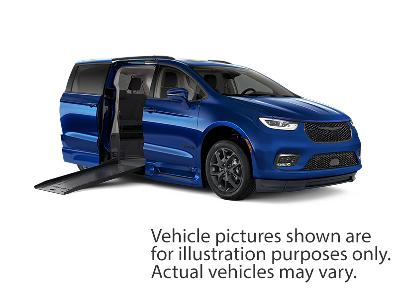 Silver Chrysler Pacifica with BraunAbility Side Entry Automatic Fold Out conversion