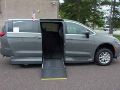 Grey Chrysler Pacifica with Driverge Side Entry Automatic Fold Out conversion