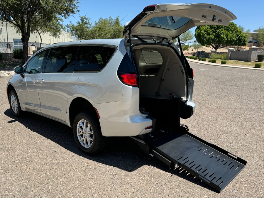 Silver Chrysler Voyager with FR Conversions Rear Entry Manual Fold Out conversion