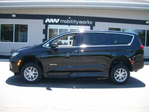 Black Chrysler Pacifica with Driverge Side Entry Automatic Fold Out conversion