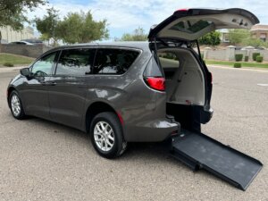 Grey Chrysler Voyager with Other Rear Entry Manual Fold Out conversion