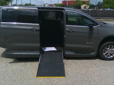 Grey Chrysler Pacifica with Driverge Side Entry Automatic Fold Out conversion