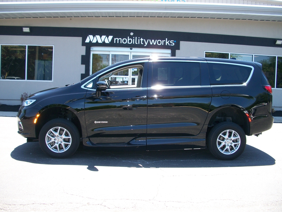 Black Chrysler Pacifica with Driverge Side Entry Automatic Fold Out conversion
