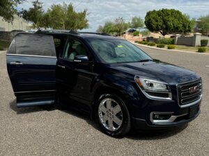 Blue GMC Acadia Limited with ATC Side Entry Automatic In Floor conversion