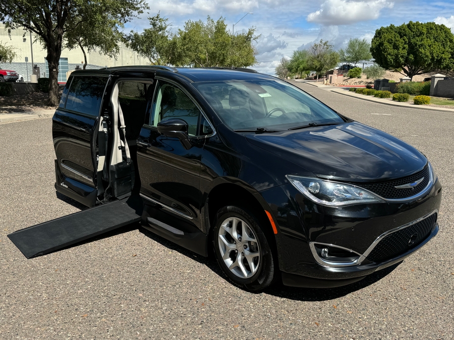 Black Chrysler Pacifica with Vantage Mobility Side Entry Automatic In Floor conversion