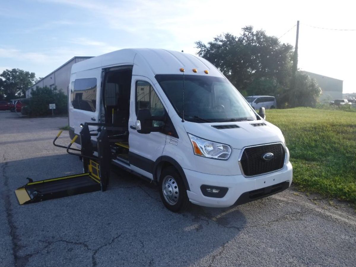 White Ford T350 with Other Side Entry Automatic Fold Out conversion