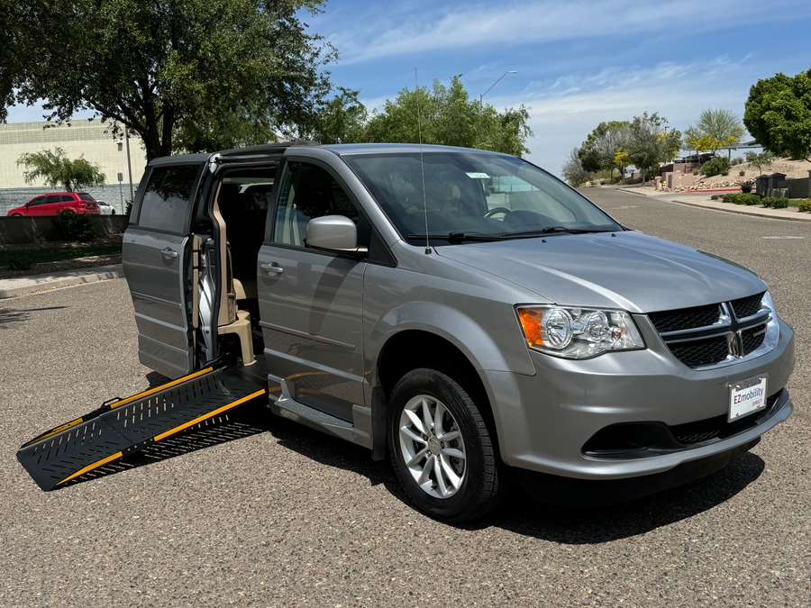 Silver Dodge Grand Caravan with Eldorado Side Entry Manual Fold Out conversion