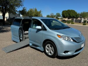 Blue Toyota Sienna with BraunAbility Side Entry Automatic In Floor conversion