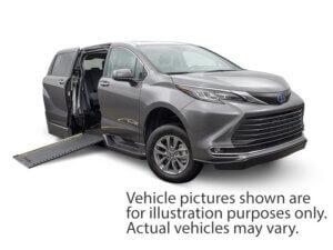 Red Toyota Sienna with BraunAbility Side Entry Automatic Fold Out conversion